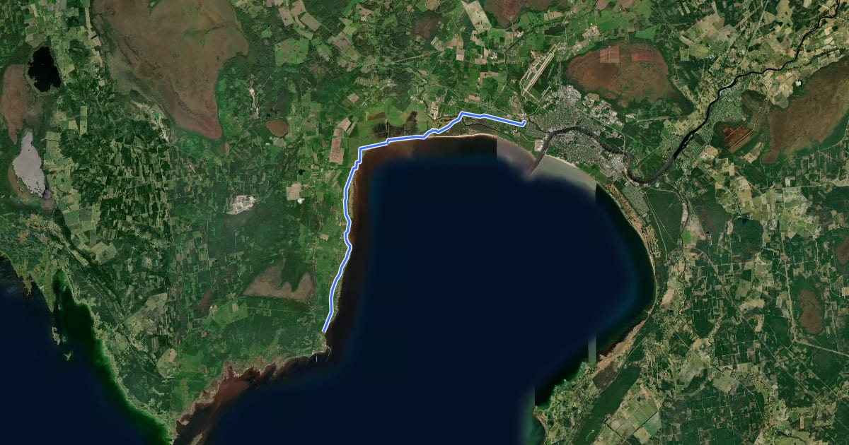 Маршрут E9 section 35: Pärnu-Liu на спутниковом снимке