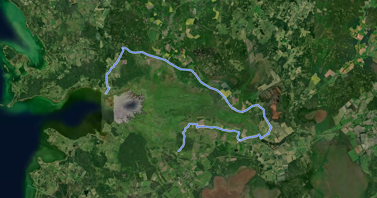 Маршрут E9 section 45: Penijõe-Laiküla на спутниковом снимке