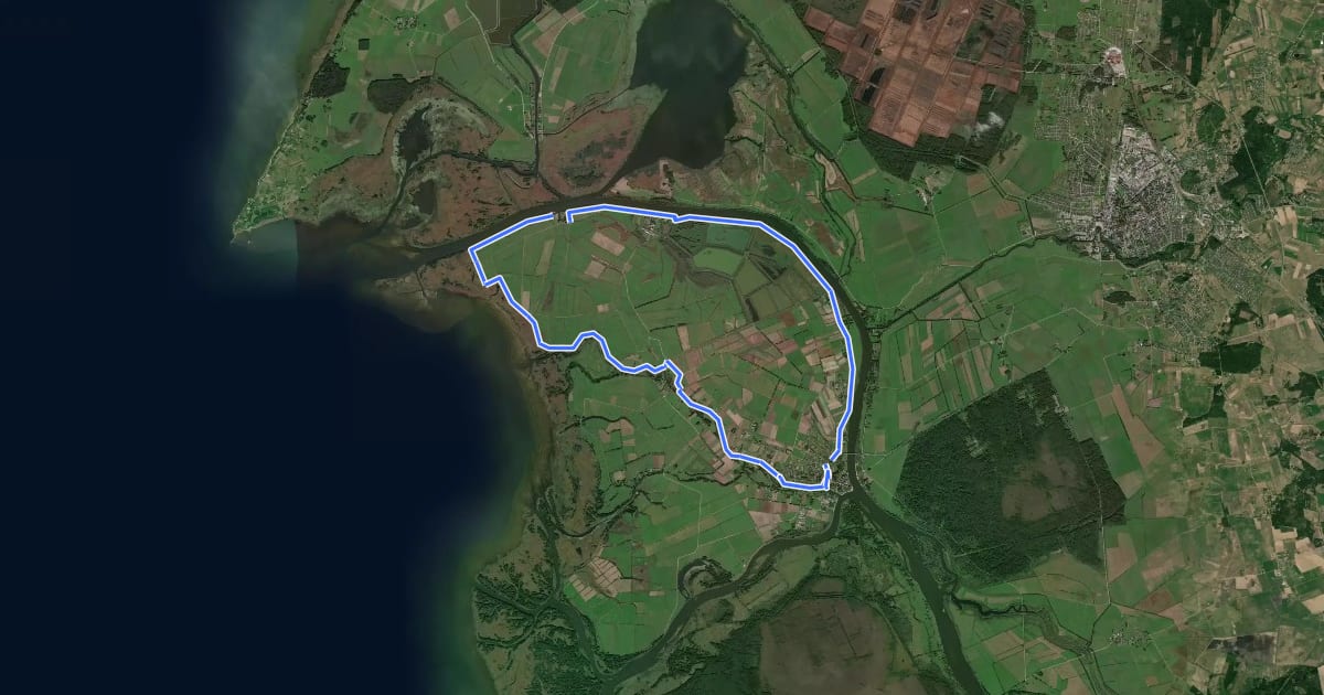 Маршрут E9 section 69: Rusnė Island на спутниковом снимке