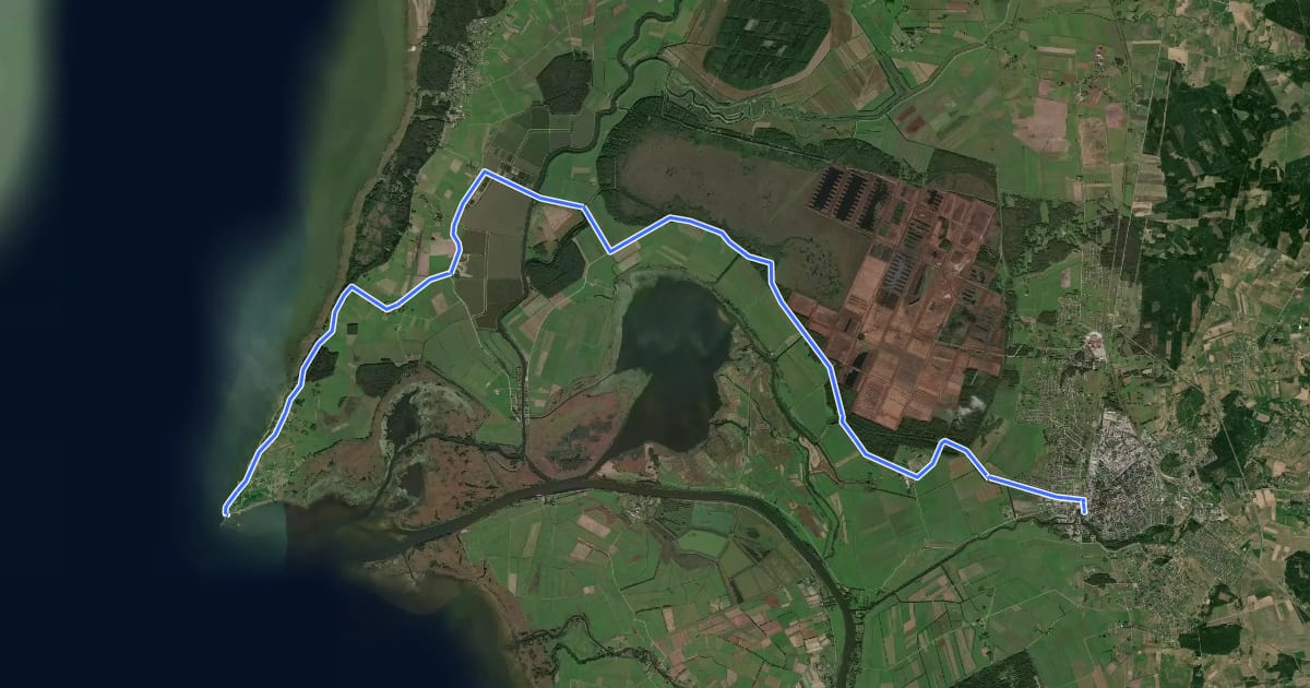 Маршрут E9 section 71: Šilutė – Ventė на спутниковом снимке