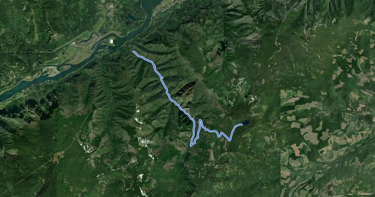 Маршрут Eagle Creek Trail на спутниковом снимке