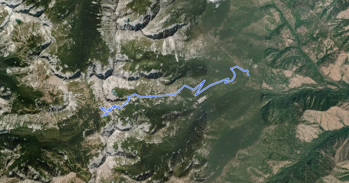 Маршрут Eagle Lakes Trail на спутниковом снимке