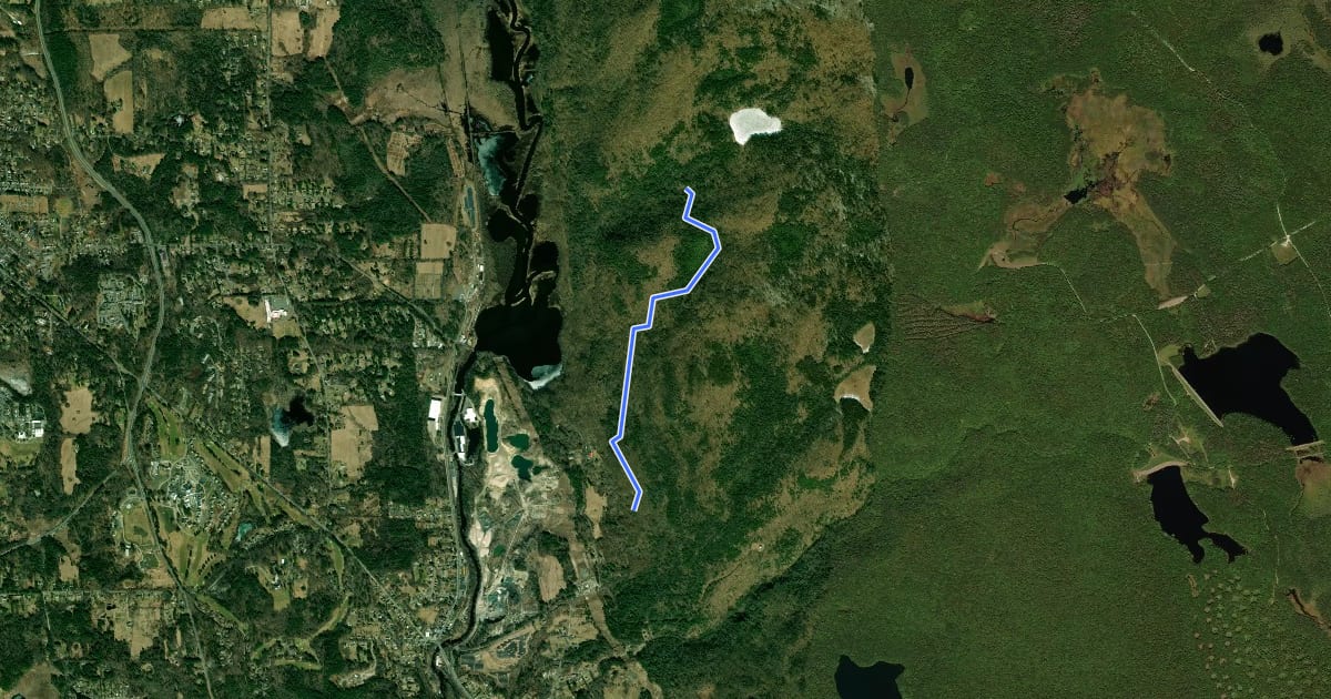 Маршрут Eagle Ledge Trail на спутниковом снимке