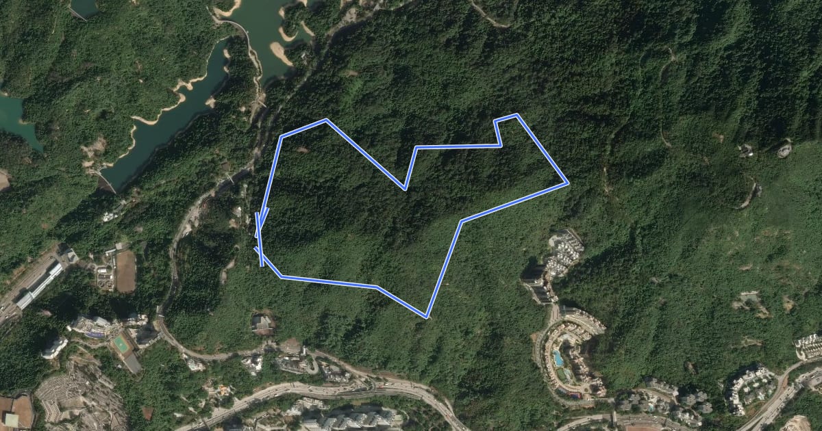 Маршрут 鷹巢山自然教育徑 Eagle's Nest Nature Trail на спутниковом снимке