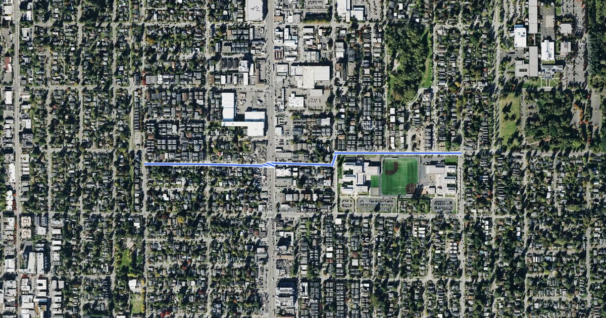 Маршрут Eagle Staff Greenway на спутниковом снимке