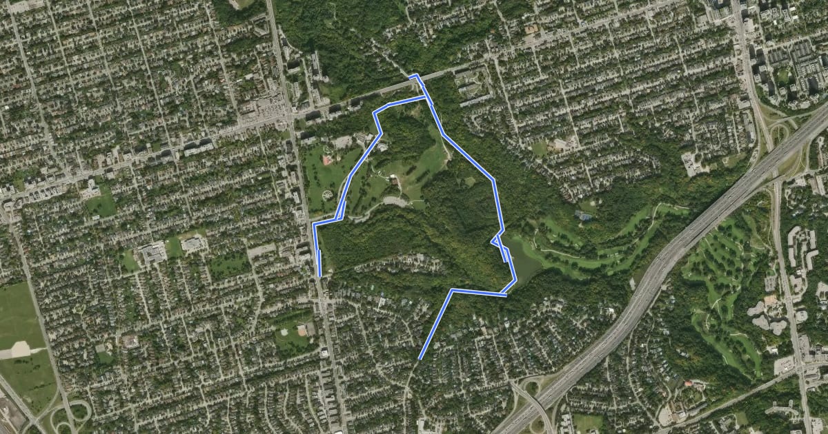 Маршрут Earl Bales Park Trail на спутниковом снимке