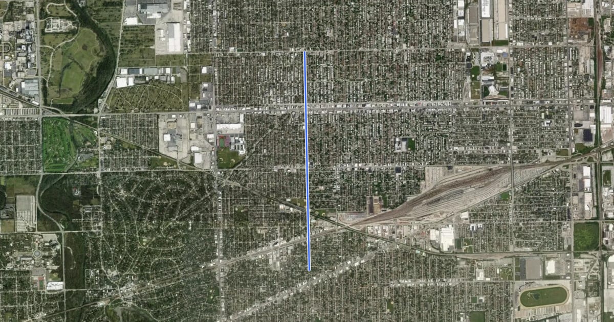 Маршрут East Avenue на спутниковом снимке