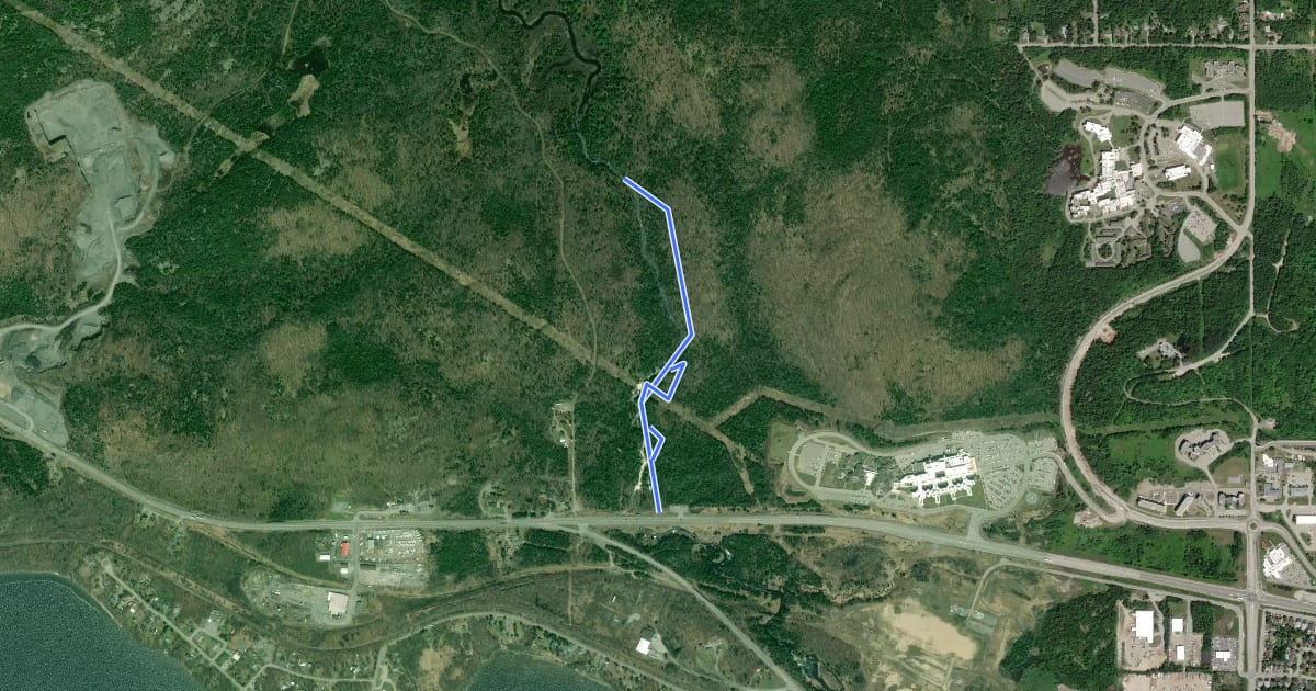 Маршрут East Duchesnay Falls Trail на спутниковом снимке