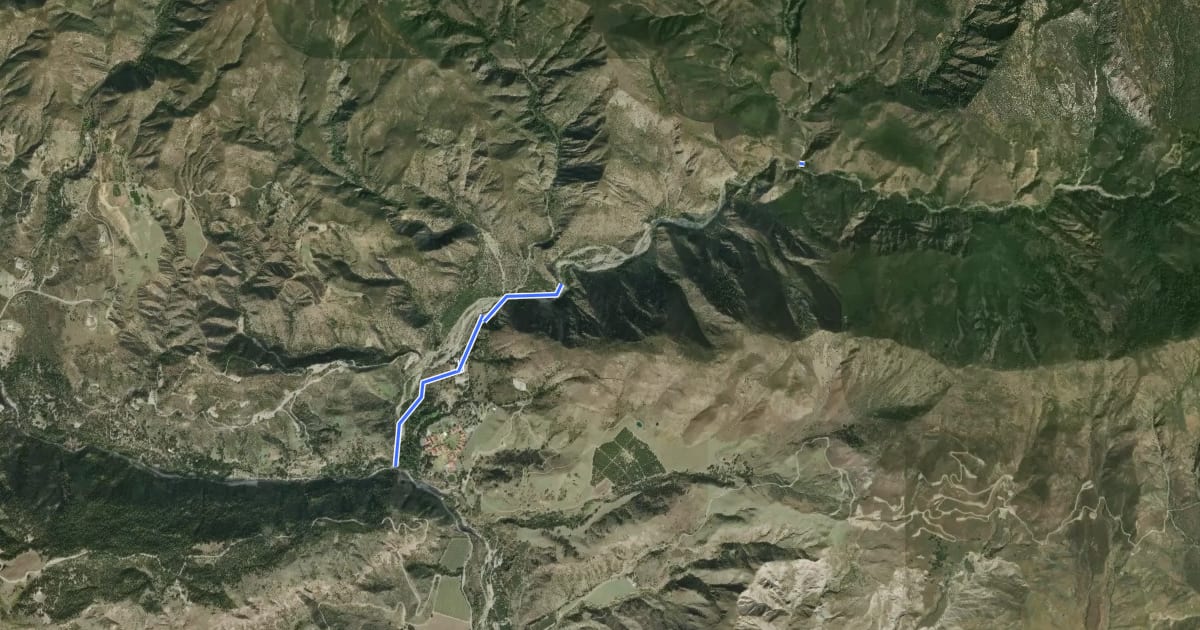 Маршрут East Fork Trail на спутниковом снимке