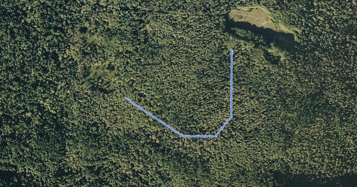 Маршрут East Fork Trail на спутниковом снимке