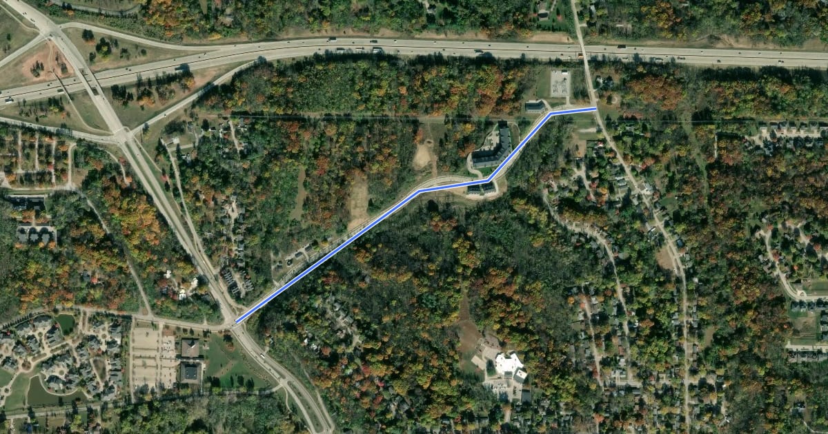 Маршрут East Foster Road на спутниковом снимке