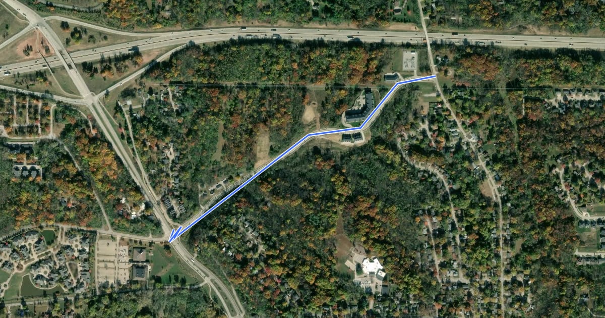 Маршрут East Foster Road Sidepath на спутниковом снимке