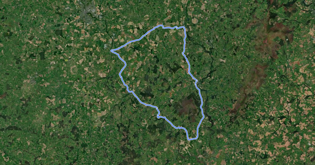 Маршрут East Kilkenny Cycle Route на спутниковом снимке