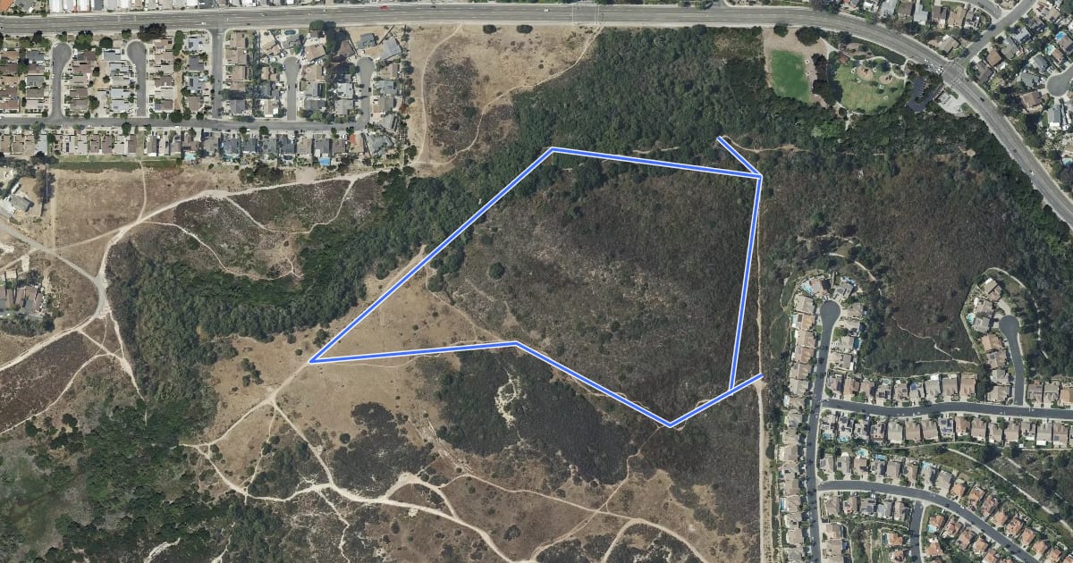 Маршрут East Loop Trail на спутниковом снимке
