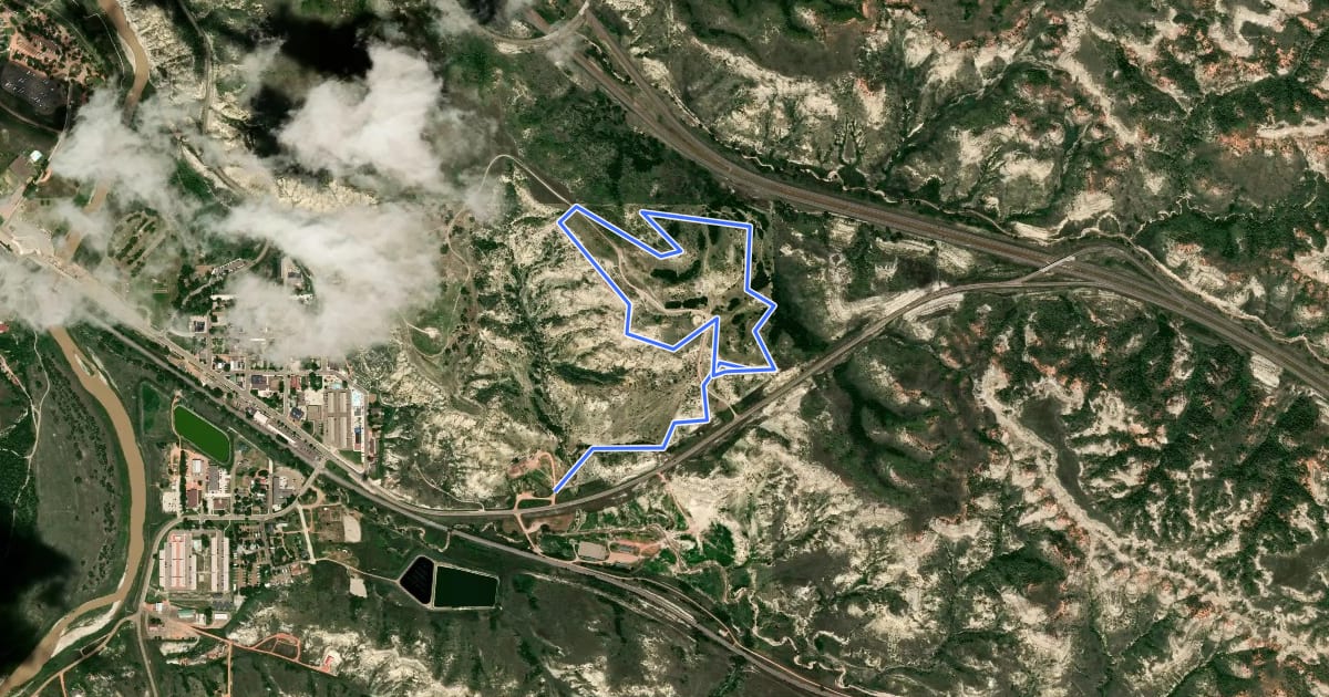 Маршрут East Loop Trail на спутниковом снимке