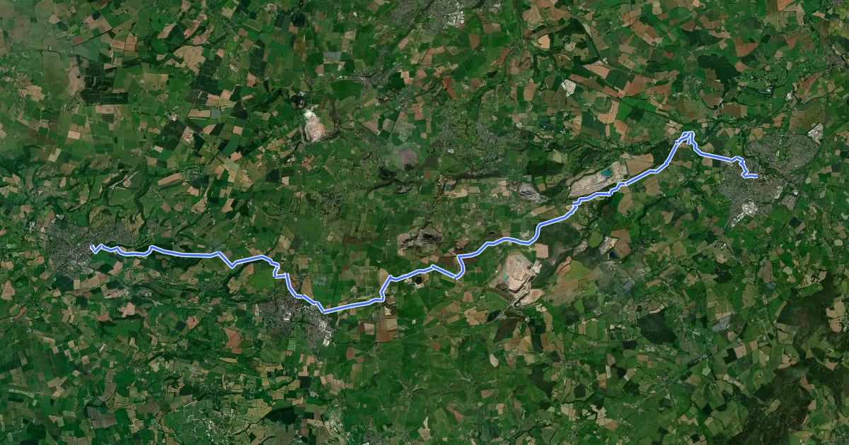 Маршрут East Mendip Way на спутниковом снимке