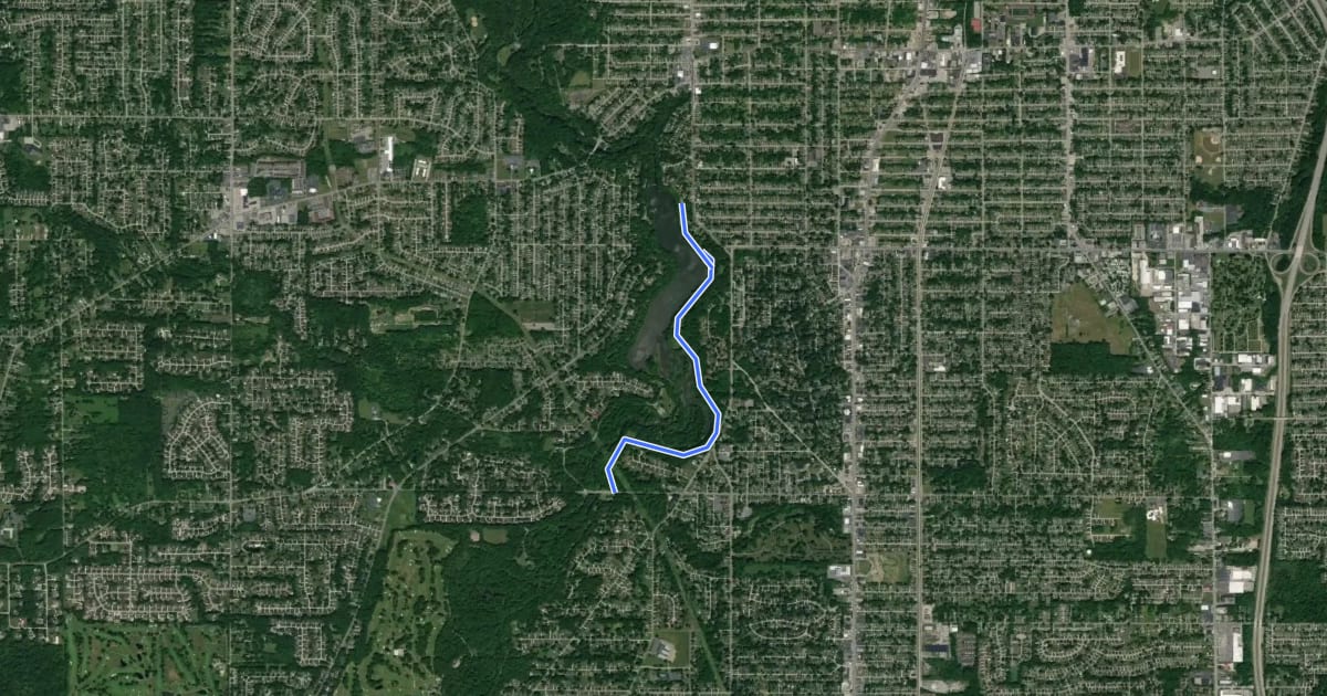 Маршрут East Newport Hike & Bike Trail на спутниковом снимке