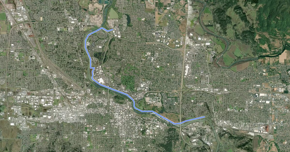 Маршрут East & North Bank Path на спутниковом снимке