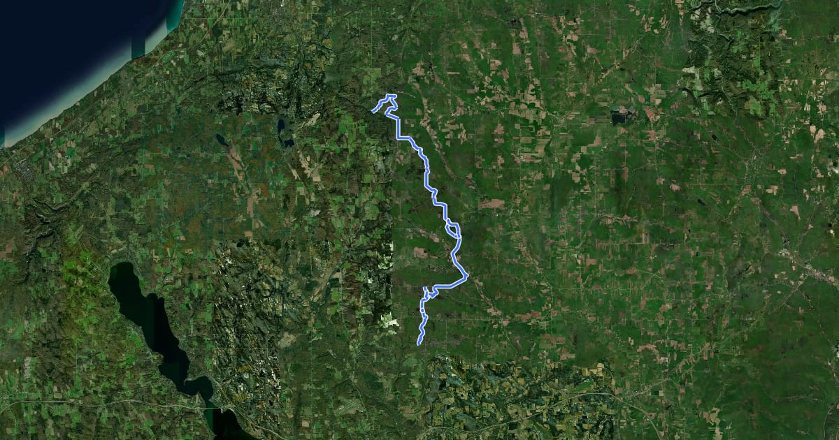 Маршрут East Side Overland Trail на спутниковом снимке