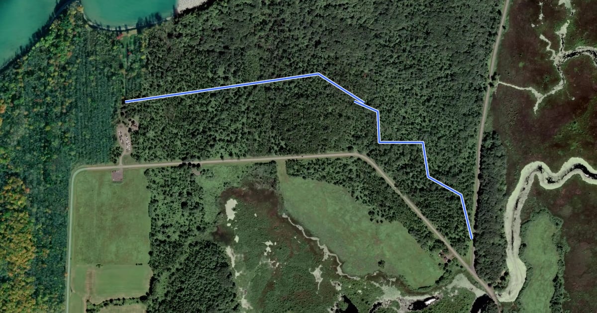 Маршрут East-West Trail на спутниковом снимке
