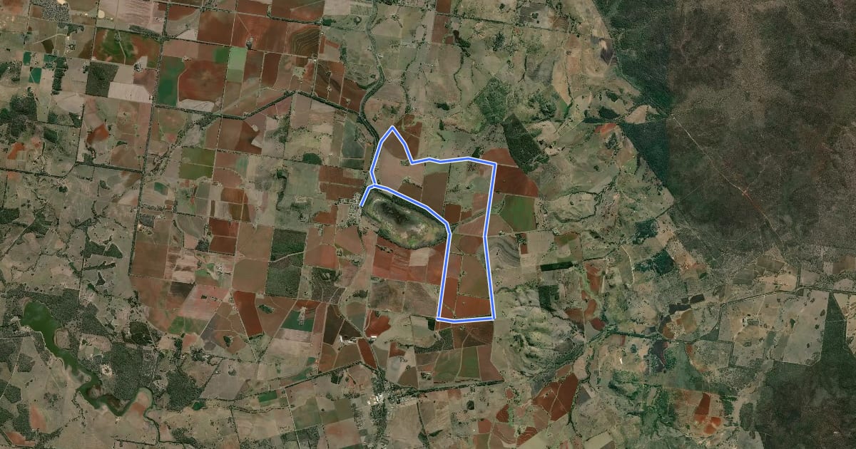 Маршрут East Wooroolin Loop на спутниковом снимке