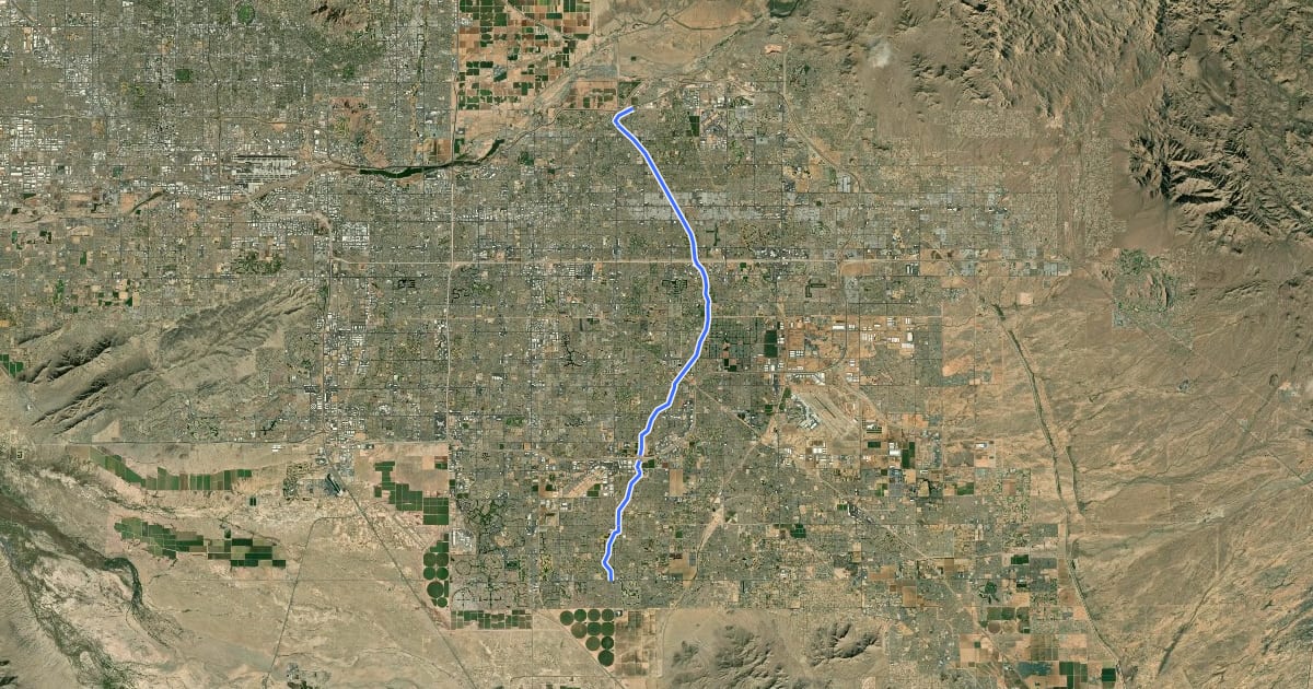 Маршрут Eastern Canal Path на спутниковом снимке