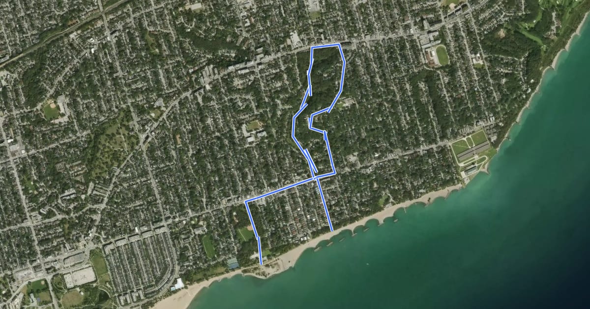 Маршрут Eastern Ravines & Beaches Discovery Walk - ravine section на спутниковом снимке