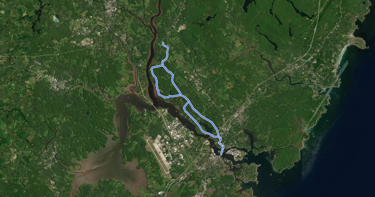 Маршрут Eastern Trail Section 1 на спутниковом снимке