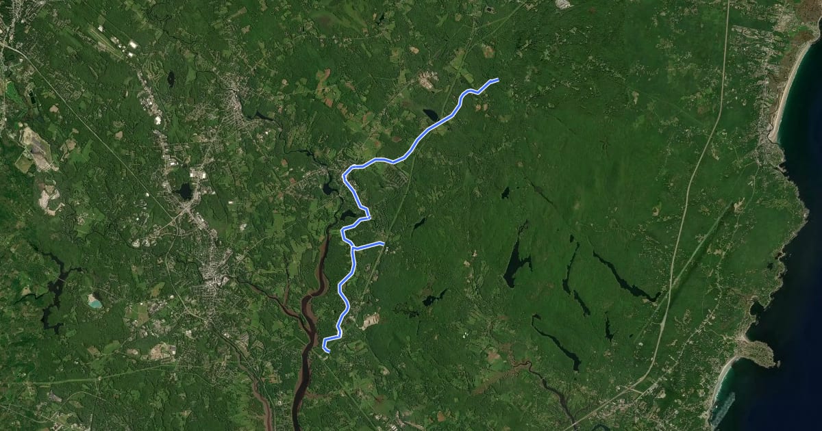 Маршрут Eastern Trail Section 2 на спутниковом снимке