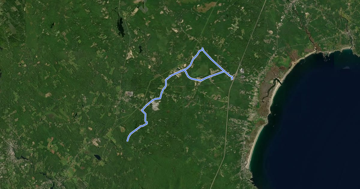 Маршрут Eastern Trail Section 3 на спутниковом снимке