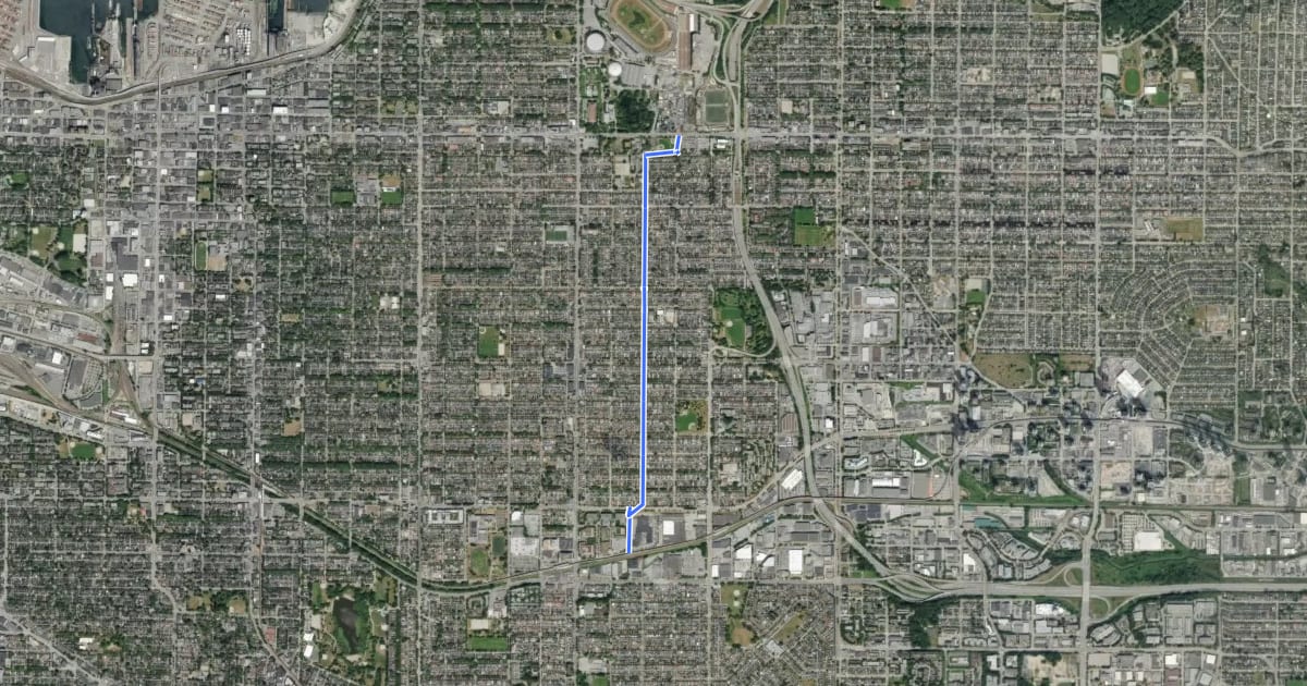 Маршрут Eastside Crosscut Greenway на спутниковом снимке