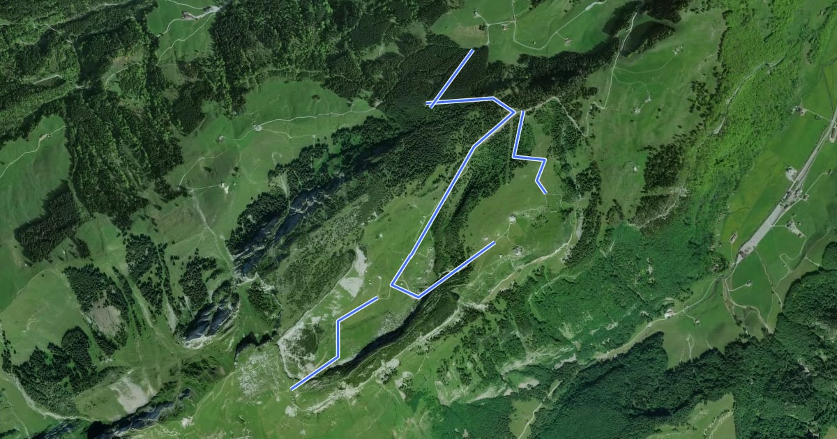 Маршрут Ebenalp Nord на спутниковом снимке