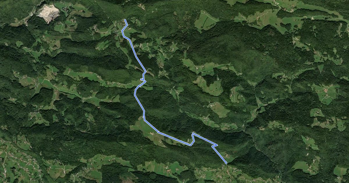 Маршрут Žebljar - Paški Kozjak на спутниковом снимке