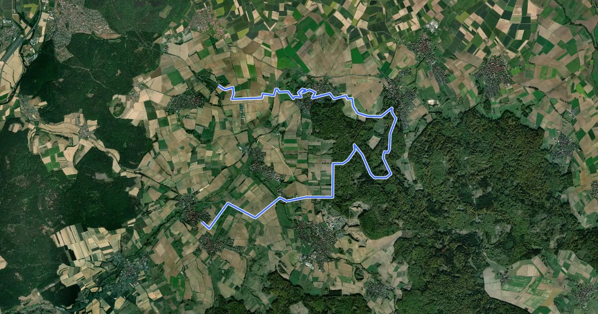 Маршрут Ebsdorfer-Grund-Trail на спутниковом снимке
