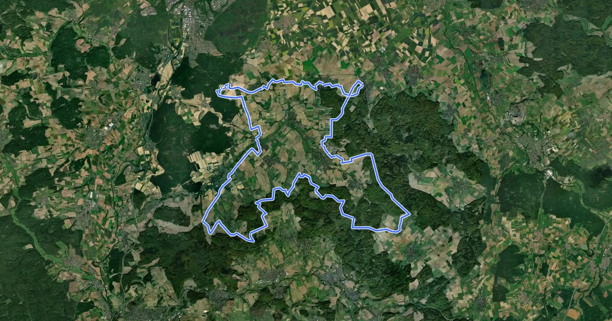 Маршрут Ebsdorfergrund-Rundwanderweg на спутниковом снимке