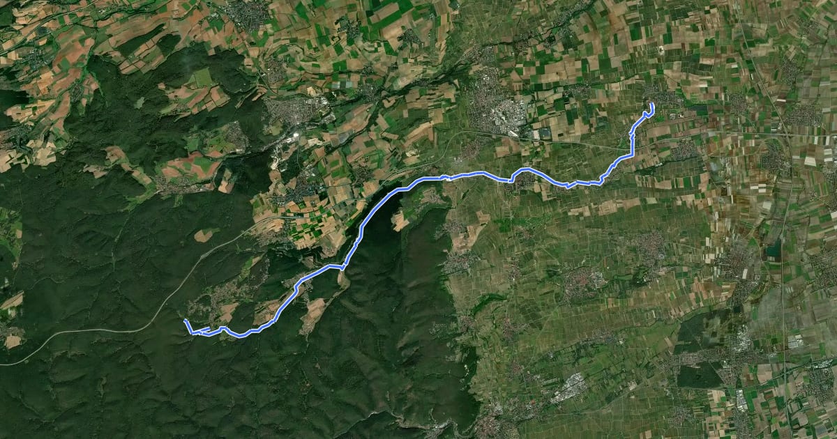 Маршрут Eckbach-Mühlenwanderweg на спутниковом снимке