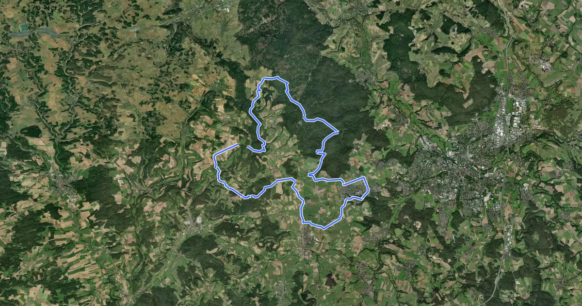 Маршрут Eckersdorf - Großer Rundwanderweg на спутниковом снимке