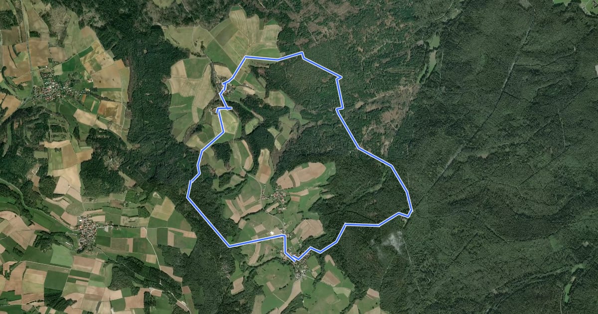 Маршрут Eckersdorf Rundweg "Wälder & Auen" на спутниковом снимке