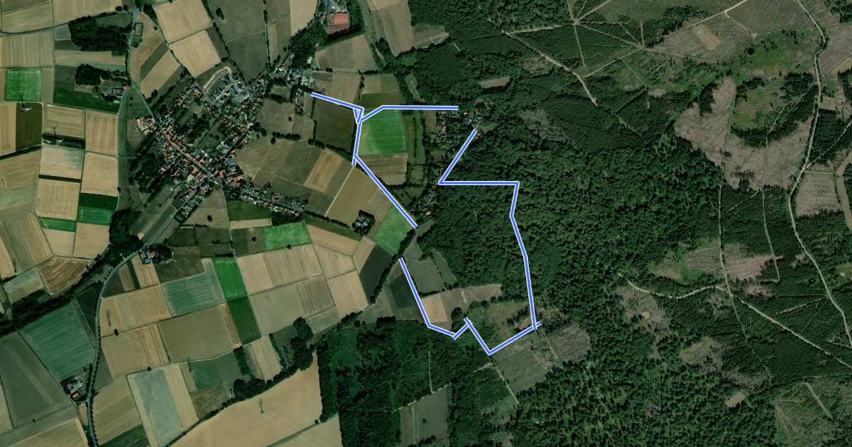 Маршрут Eco Pfad Ahlberg-Mariendorf на спутниковом снимке