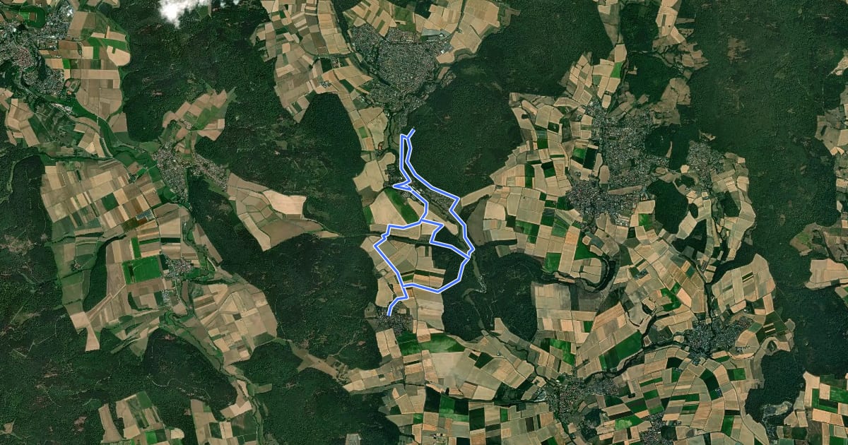 Маршрут Eco Pfad Friedenspädagogik Bad Emstal на спутниковом снимке