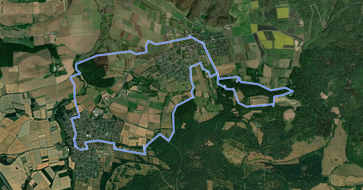 Маршрут Eco-Pfad Habichtswald на спутниковом снимке