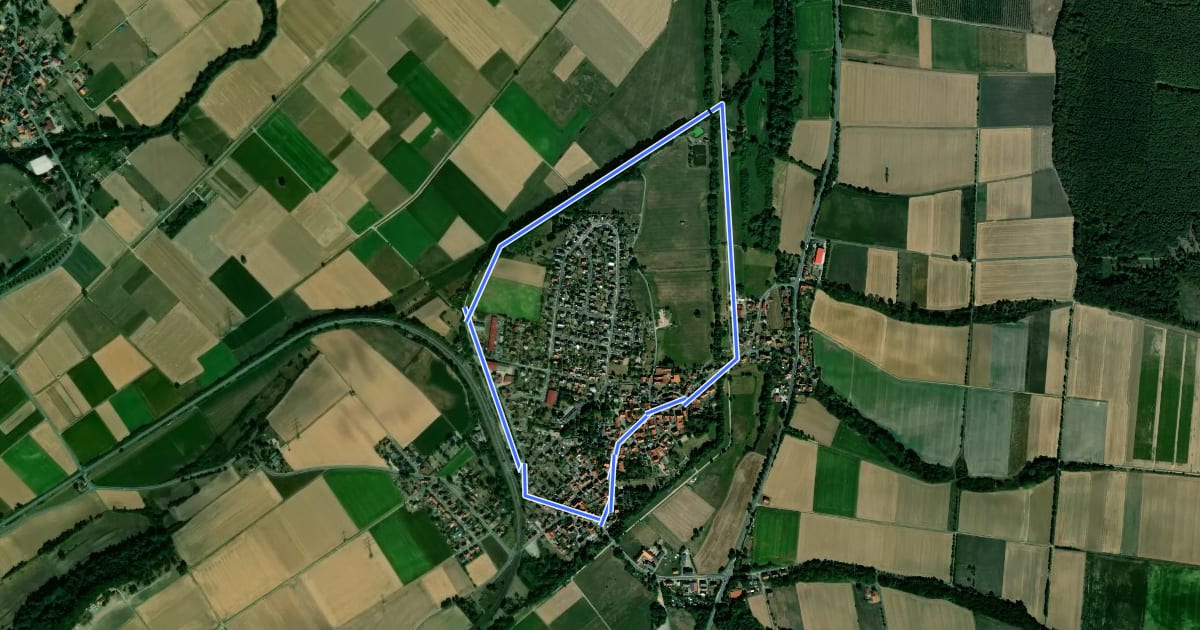 Маршрут Eco Pfad Historische Dorferkundung Hümme - Talrunde на спутниковом снимке
