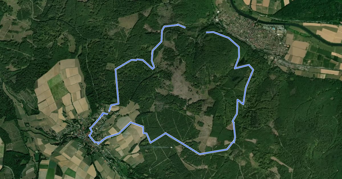 Маршрут Eco Pfad Pilgerwege Gottsbüren "Werderscher Weg" на спутниковом снимке