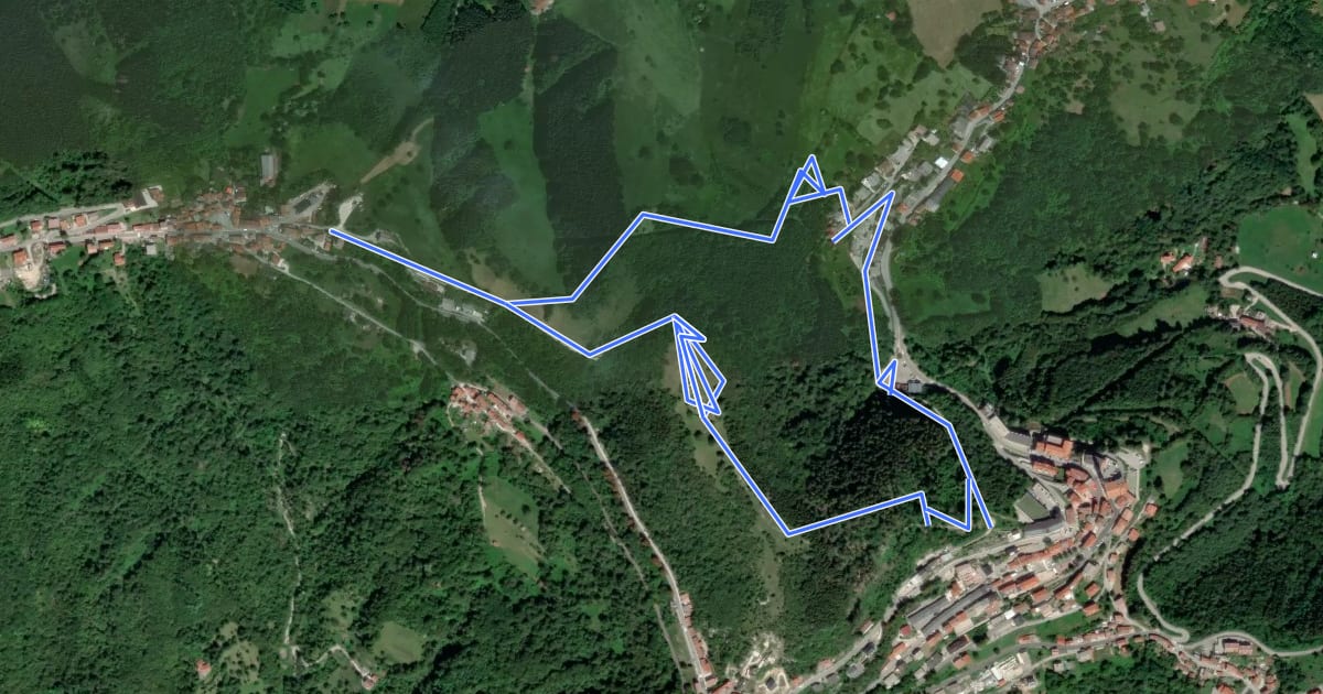 Маршрут Eco Sentiero del Monte Corgnon на спутниковом снимке