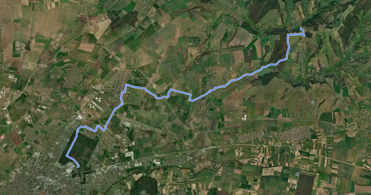 Маршрут Eco Timiș Traseu 2 Baraj Ianova - Domeniul Herneacova на спутниковом снимке
