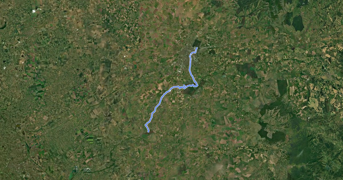 Маршрут Eco Timiș Traseu 3 Lunca Timișului - Rezervația Pădurea Macedonia на спутниковом снимке