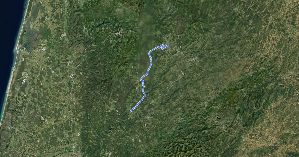 Маршрут Ecopista do Dão на спутниковом снимке