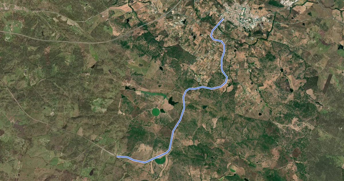 Маршрут Ecopista do Montado на спутниковом снимке