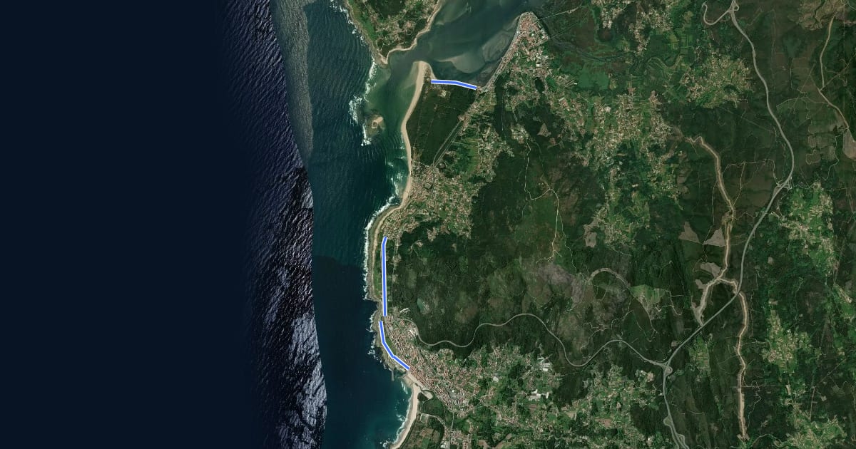 Маршрут Ecovia do Atlântico на спутниковом снимке