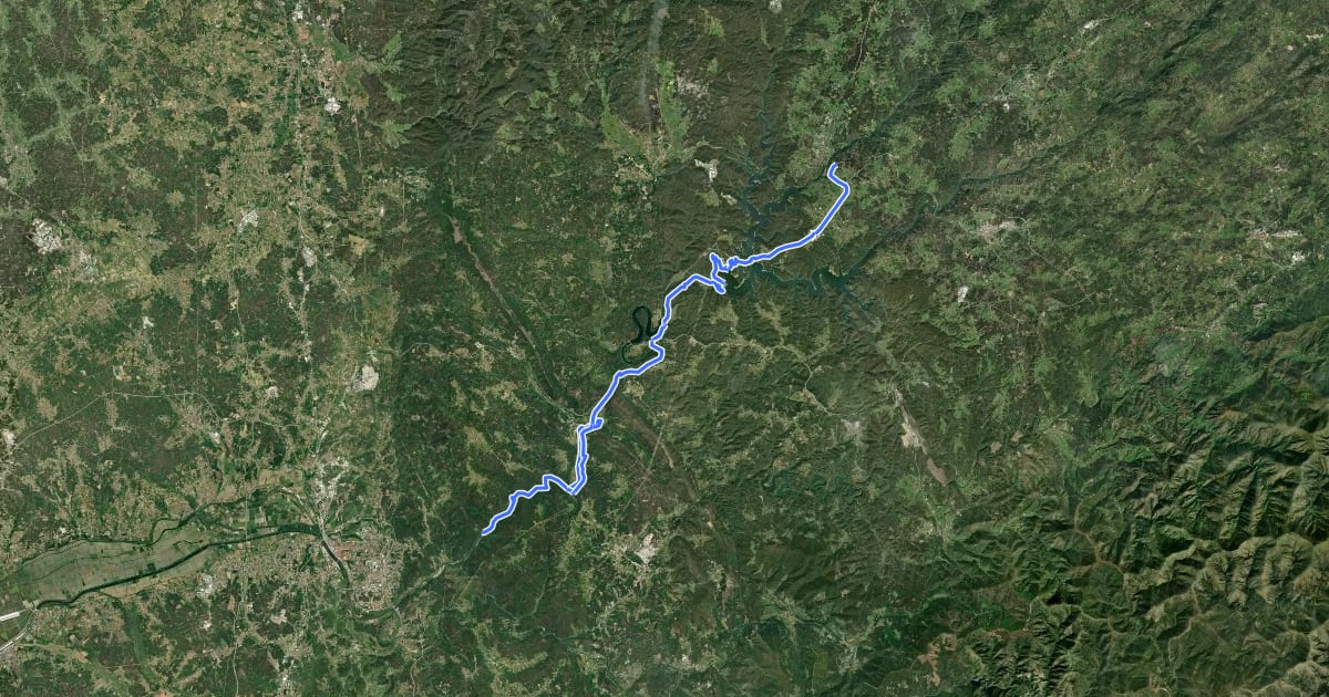 Маршрут Ecovia do Mondego на спутниковом снимке